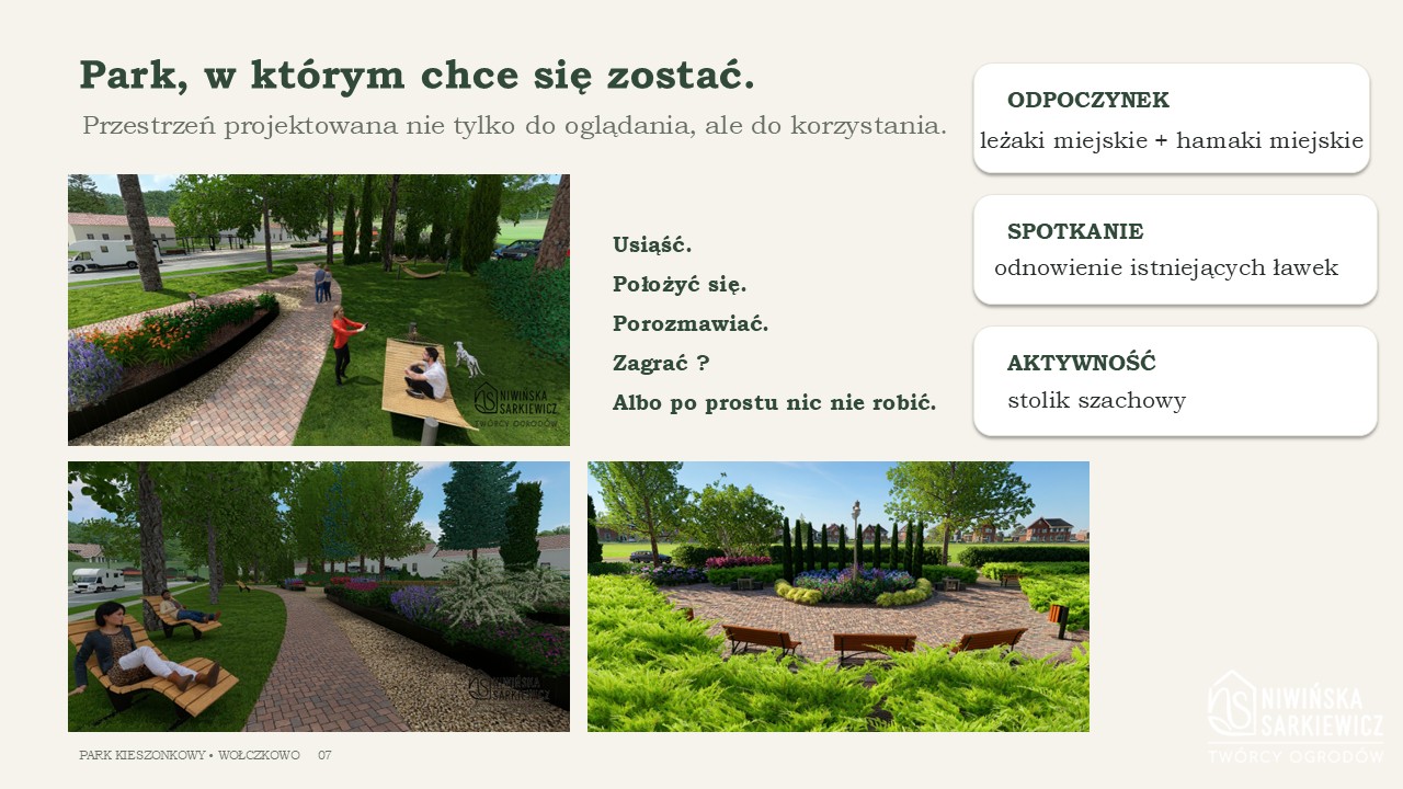 Park Kieszonkowy Wołczkowo koncepcja zagospodarowania